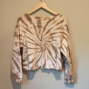 INDIGENOUS 100% Recycled Cotton Tie-Dye Cream & Tan Sweatshirt sz L